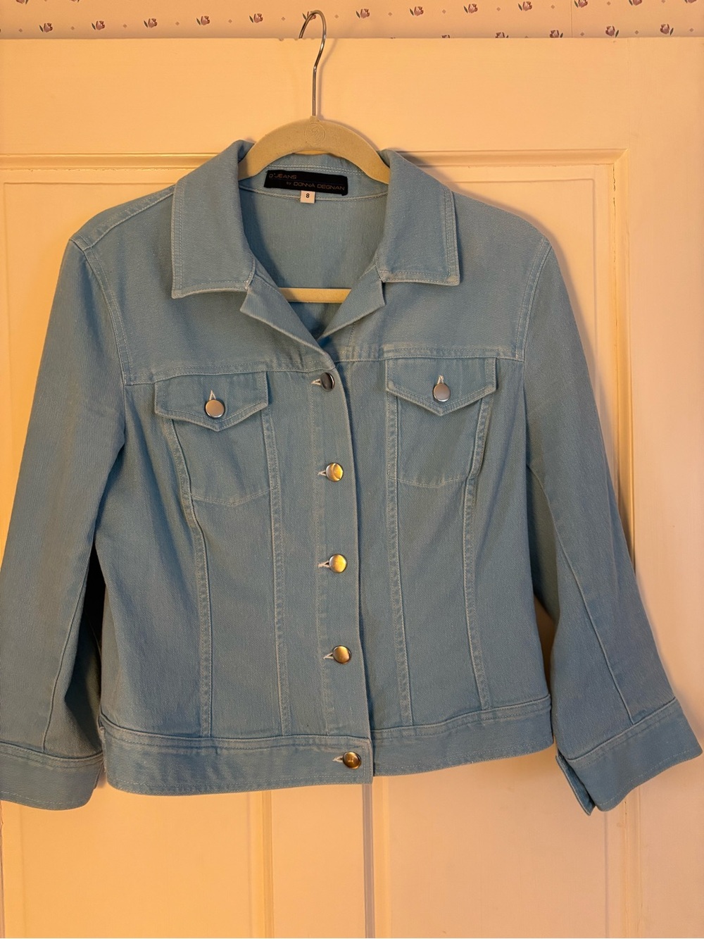 d. jeans Pastel Light Blue Denim Jacket with Button Front
